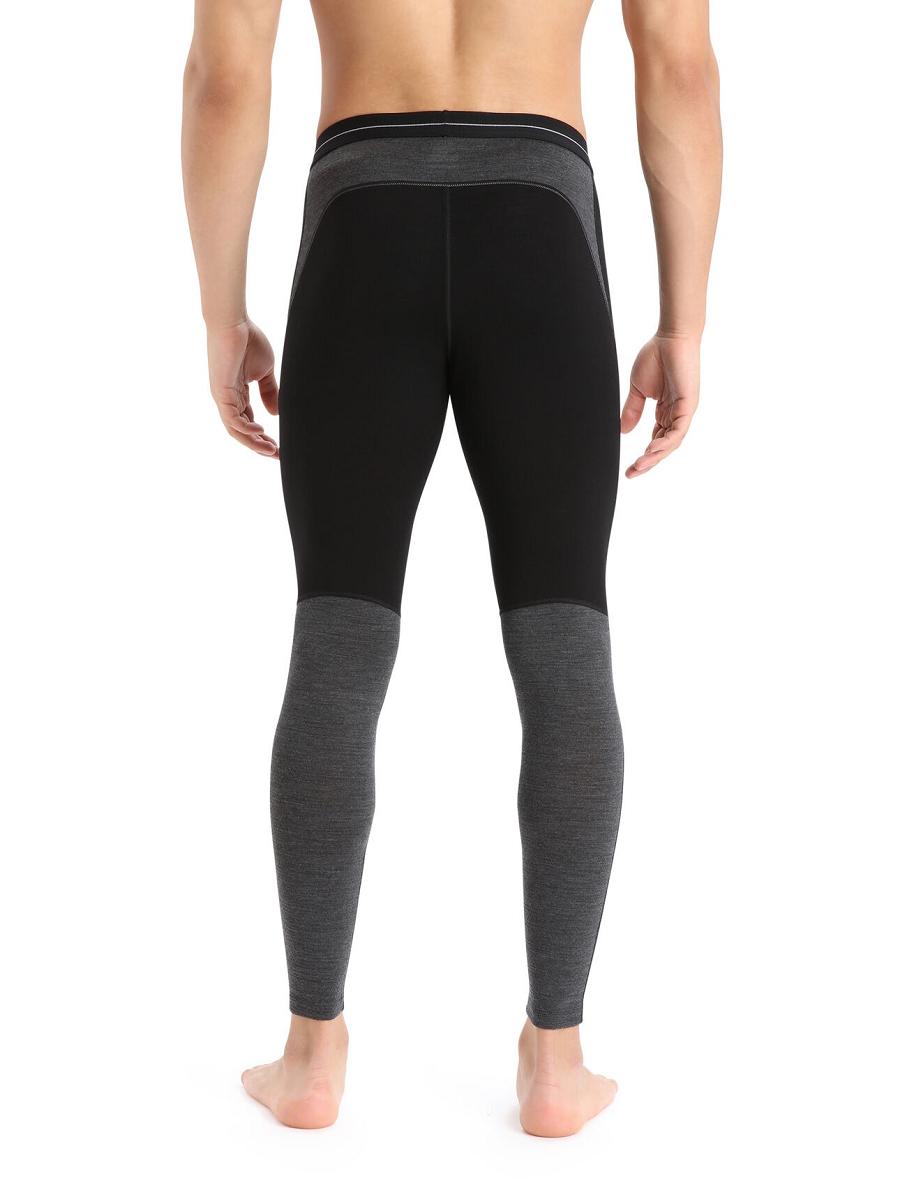 Icebreaker 200 ZoneKnit™ Merino Leggings Miesten Base Layers Mustat | FI 1341QMAZ